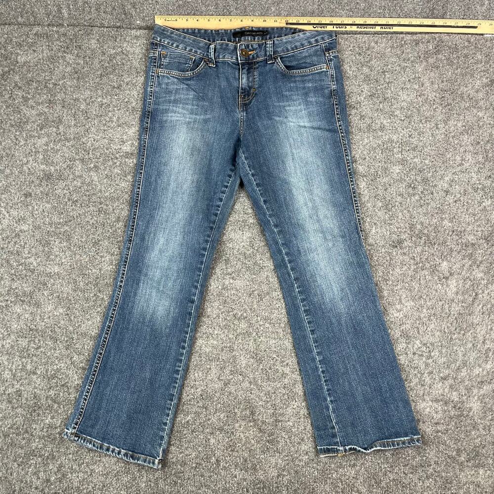 Calvin Klein Jeans‎ Womens Size 32x29 Blue Slim Straight Stretch Medium Wash